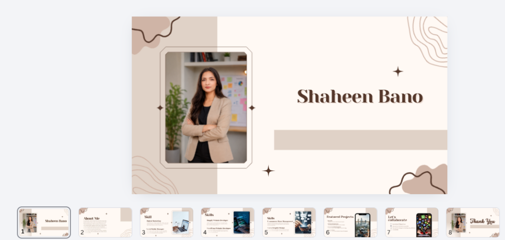 Social Media Manager beige and brown minimalist creative portfolio presentation presentation 07 23 2026 08 24 pm